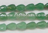 CAJ638 15.5 inches 8*10mm faceted teardrop green aventurine beads