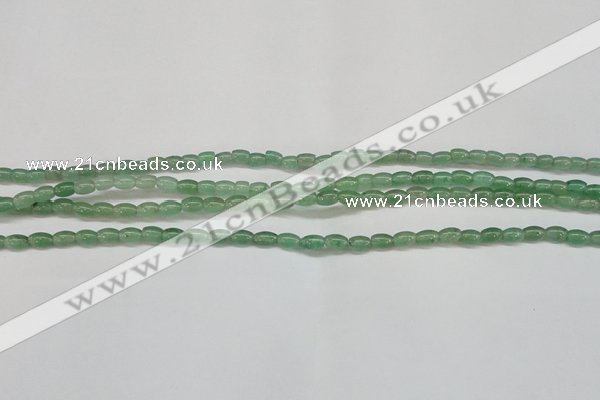 CAJ640 15.5 inches 4*6mm rice green aventurine beads