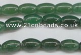 CAJ644 15.5 inches 8*12mm rice green aventurine beads