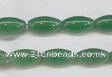 CAJ646 15.5 inches 8*16mm rice green aventurine beads