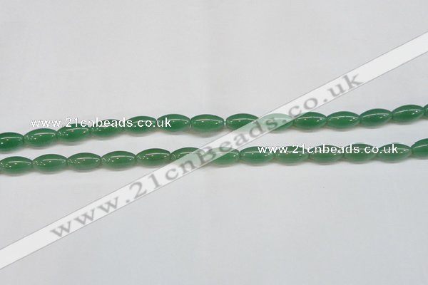 CAJ646 15.5 inches 8*16mm rice green aventurine beads