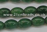 CAJ647 15.5 inches 10*14mm rice green aventurine beads