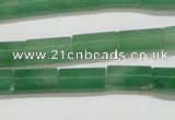 CAJ648 15.5 inches 6*12mm faceted tube green aventurine beads