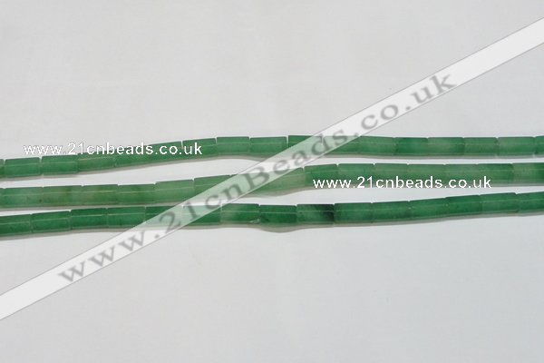 CAJ648 15.5 inches 6*12mm faceted tube green aventurine beads