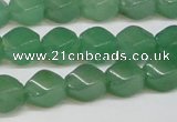 CAJ664 15.5 inches 8*10mm twisted rice green aventurine beads