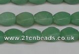 CAJ665 15.5 inches 8*12mm twisted rice green aventurine beads