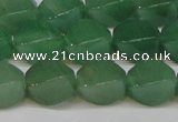 CAJ666 15.5 inches 10*14mm twisted rice green aventurine beads