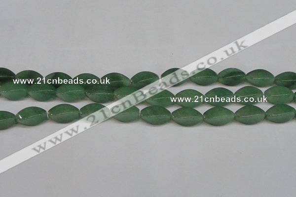 CAJ667 15.5 inches 10*20mm twisted rice green aventurine beads