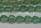 CAJ684 15.5 inches 10*10mm heart green aventurine beads