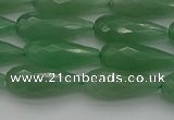 CAJ706 15.5 inches 8*20mm faceted teardrop green aventurine beads