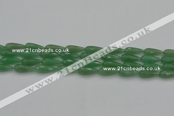 CAJ706 15.5 inches 8*20mm faceted teardrop green aventurine beads