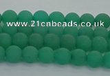 CAJ710 15.5 inches 4mm round matte green aventurine beads