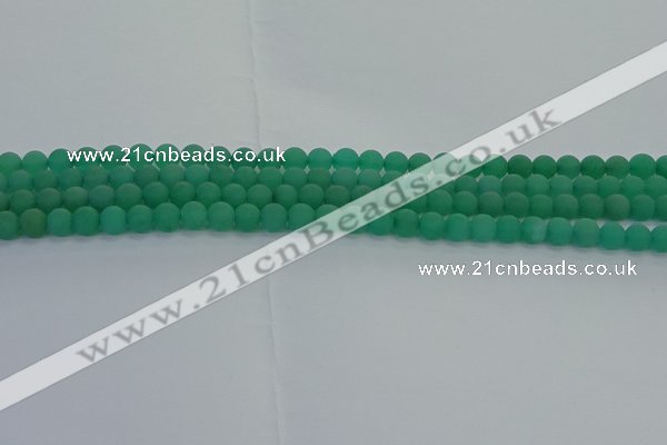 CAJ710 15.5 inches 4mm round matte green aventurine beads