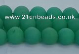 CAJ712 15.5 inches 8mm round matte green aventurine beads