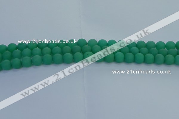 CAJ712 15.5 inches 8mm round matte green aventurine beads