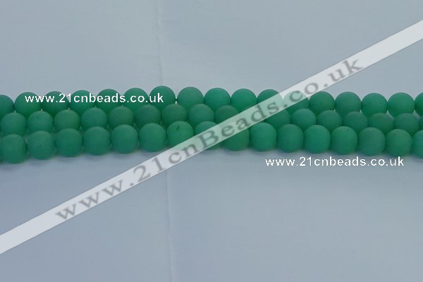 CAJ713 15.5 inches 10mm round matte green aventurine beads