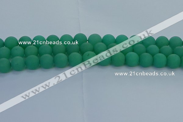 CAJ714 15.5 inches 12mm round matte green aventurine beads