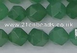 CAJ733 15.5 inches 10mm faceted nuggets green aventurine beads