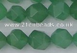 CAJ734 15.5 inches 12mm faceted nuggets green aventurine beads