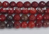 CAJ758 15.5 inches 4mm faceted round apple jasper beads