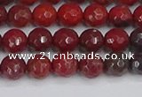 CAJ759 15.5 inches 6mm faceted round apple jasper beads