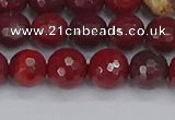 CAJ760 15.5 inches 8mm faceted round apple jasper beads