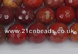 CAJ761 15.5 inches 10mm faceted round apple jasper beads