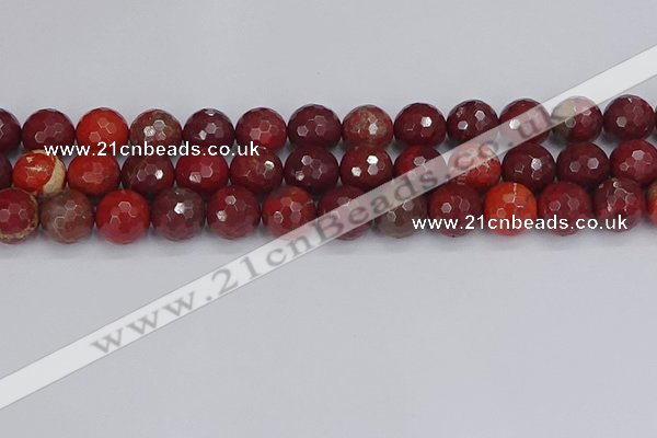 CAJ762 15.5 inches 12mm faceted round apple jasper beads