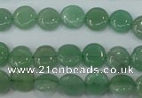 CAJ80 15.5 inches 10mm flat round green aventurine beads wholesale