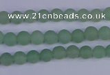 CAJ800 15.5 inches 4mm round matte green aventurine beads wholesale