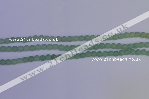 CAJ801 15.5 inches 6mm round matte green aventurine beads wholesale