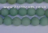 CAJ802 15.5 inches 8mm round matte green aventurine beads wholesale