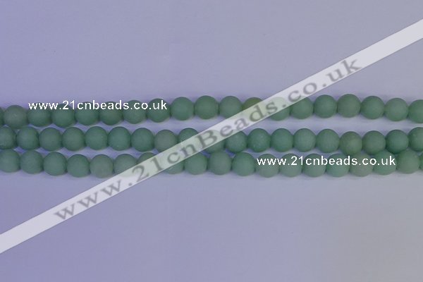 CAJ803 15.5 inches 10mm round matte green aventurine beads wholesale