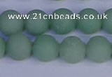 CAJ804 15.5 inches 12mm round matte green aventurine beads wholesale