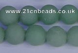 CAJ805 15.5 inches 14mm round matte green aventurine beads wholesale