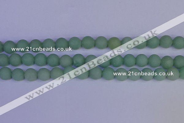 CAJ805 15.5 inches 14mm round matte green aventurine beads wholesale