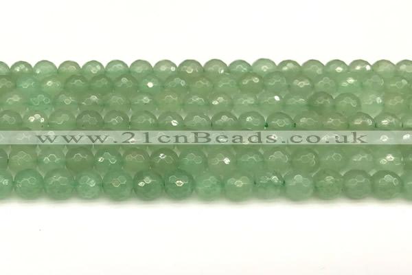 CAJ830 15 inches 6mm faceted round green aventurine beads