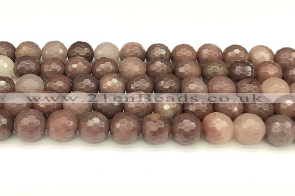CAJ838 15 inches 12mm faceted round purple aventurine beads