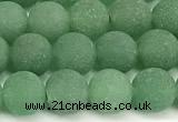 CAJ880 15 inches 4mm round matte green aventurine beads