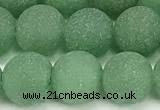 CAJ883 15 inches 10mm round matte green aventurine beads