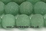 CAJ884 15 inches 12mm round matte green aventurine beads