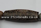 CAL03 14.5 inches 25*60mm carved drum agalmatolite beads