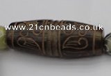 CAL05 14.5 inches 25*60mm carved drum agalmatolite beads