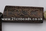 CAL08 14.5 inches 25*52mm carved rectangle agalmatolite beads