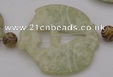 CAL28 14.5 inches 54*56mm carved fish agalmatolite beads