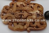 CAL32 14.5 inches 60*70mm carved agalmatolite beads