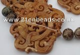 CAL33 14.5 inches 60*70mm carved agalmatolite beads