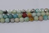 CAM07 round 16mm mixed color natural amazonite beads Wholesale