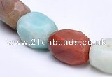 CAM10 10*14mm faceted pebble natural amazonite beads Wholesale