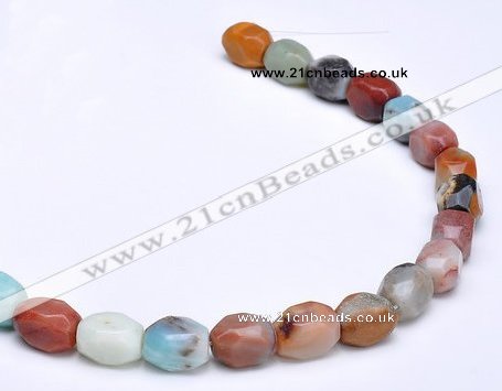 CAM10 10*14mm faceted pebble natural amazonite beads Wholesale